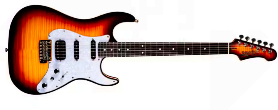 Jet Guitars Js600 Bs Trem Hss Eb - Sunburst - Elektrische gitaar in Strat vorm - Main picture