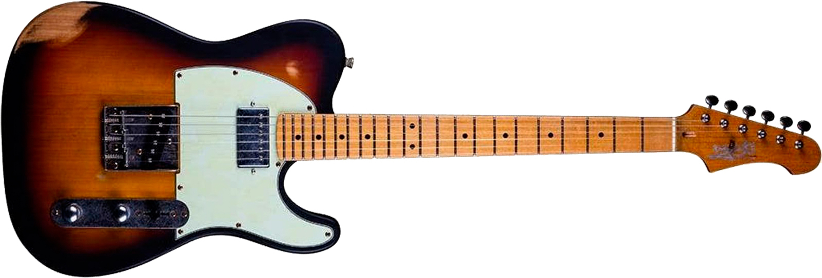 Jet Guitars Jt350 Rlc Sh Ht Mn - Sunburst Distressed - Televorm elektrische gitaar - Main picture