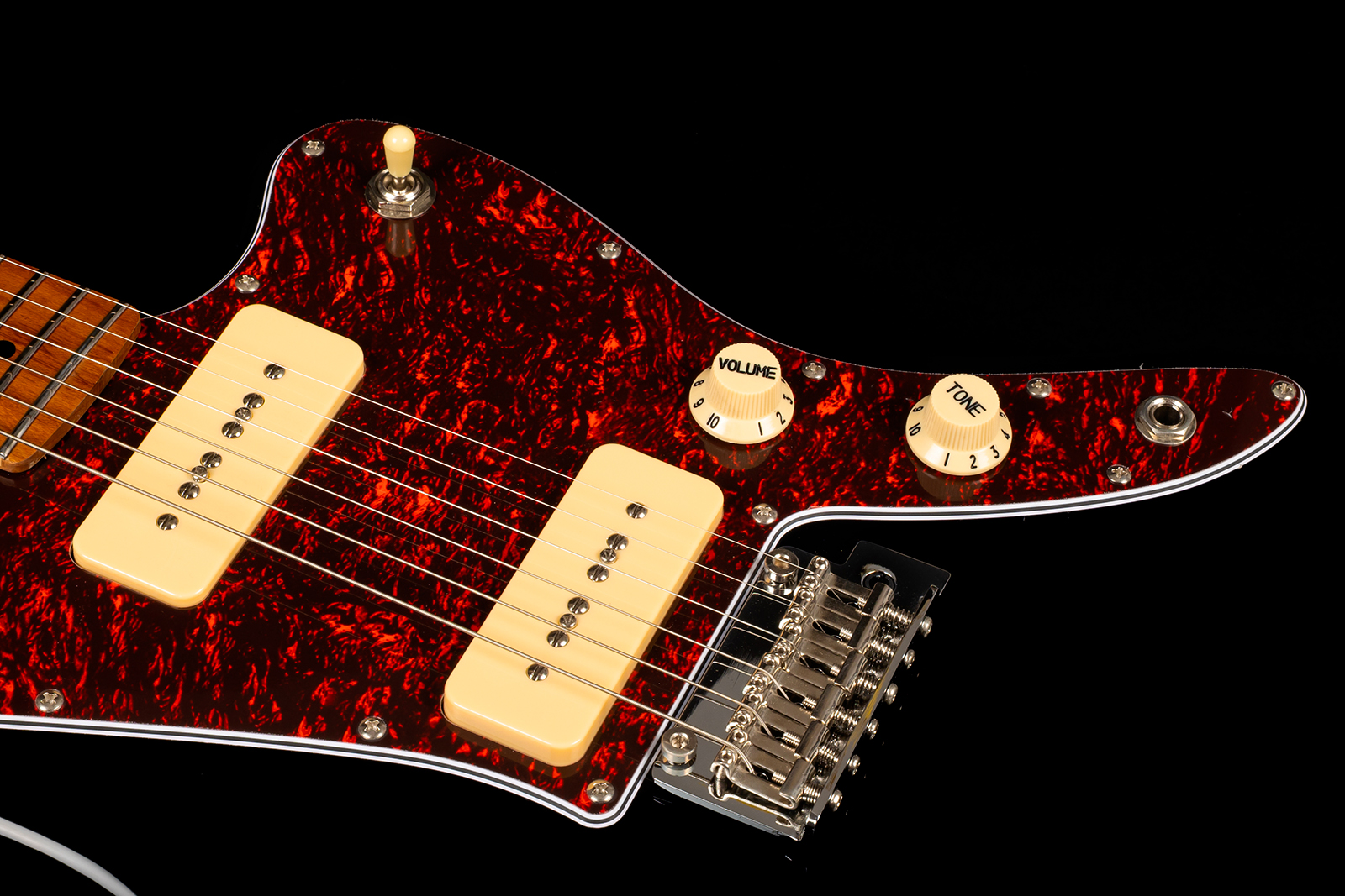 Jet Guitars Jj300 P90 Bk 2s Ht Mn - Black - Retro-rock elektrische gitaar - Variation 3