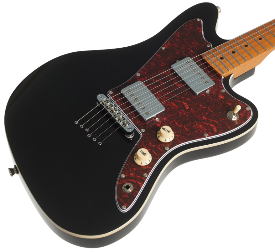 Jet Guitars Jj350 Bk 2h Ht Mn - Black - Retro-rock elektrische gitaar - Variation 2