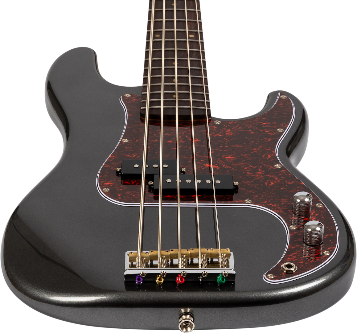 Jet Guitars Jpb305 Crc 5-cordes Rw - Charcoal - Solid body elektrische bas - Variation 2