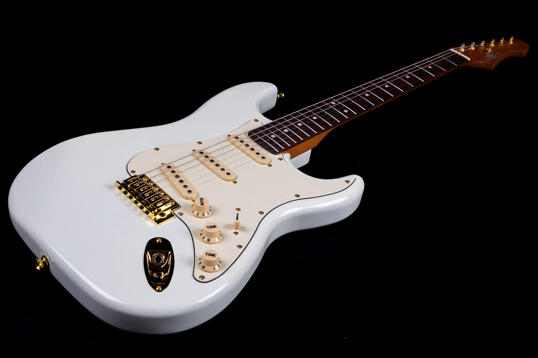 Jet Guitars Js-380 Ow G 3s Trem Rw - Olympic White - Elektrische gitaar in Str-vorm - Variation 2