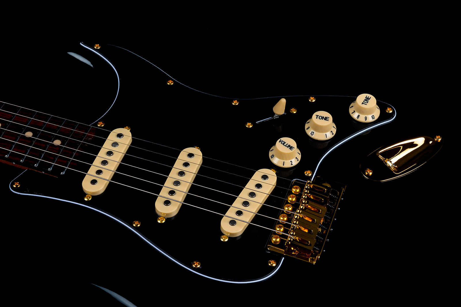 Jet Guitars Js380 Bk G 3s Trem Rw - Black - Elektrische gitaar in Strat vorm - Variation 3