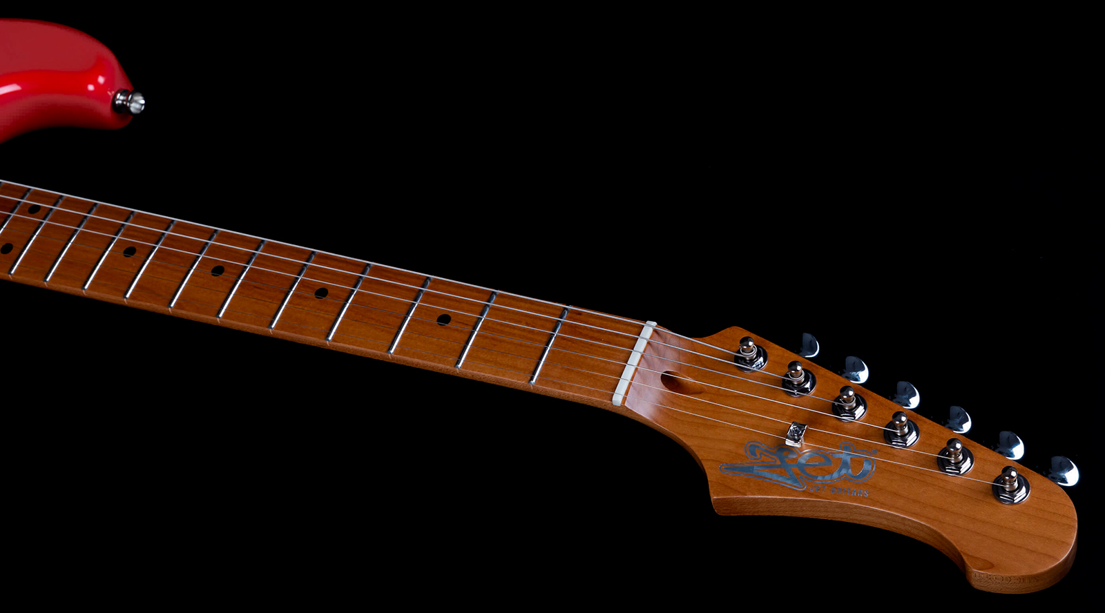 Jet Guitars Js400 Crd Hss Trem Mn - Coral Red - Elektrische gitaar in Strat vorm - Variation 4