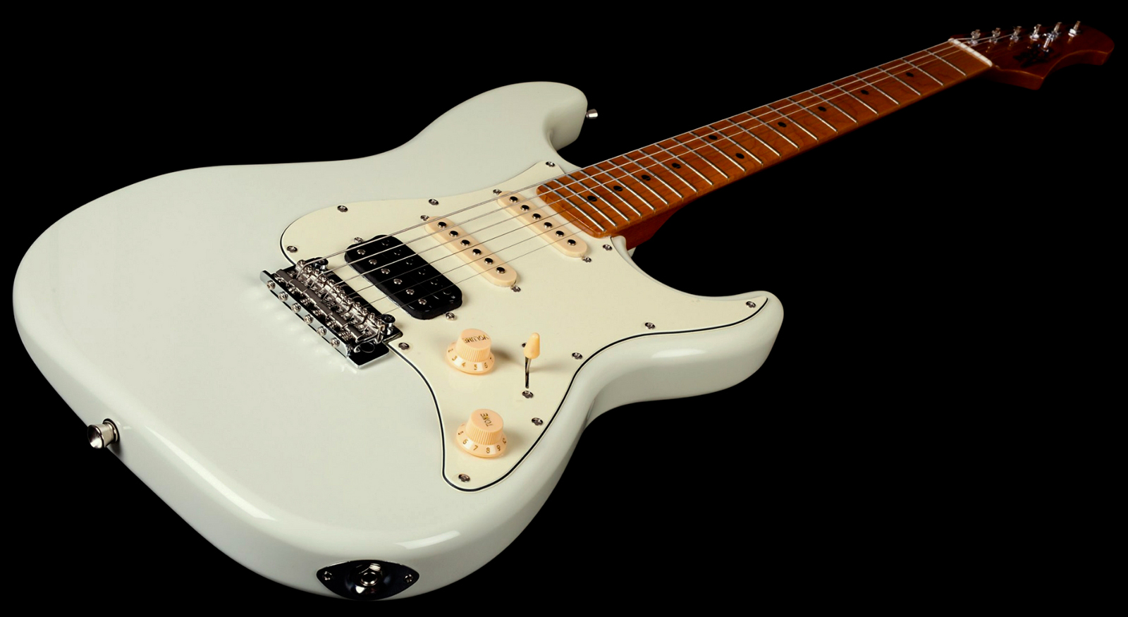 Jet Guitars Js400 Ow Hss Trem Mn - Olympic White - Elektrische gitaar in Strat vorm - Variation 2