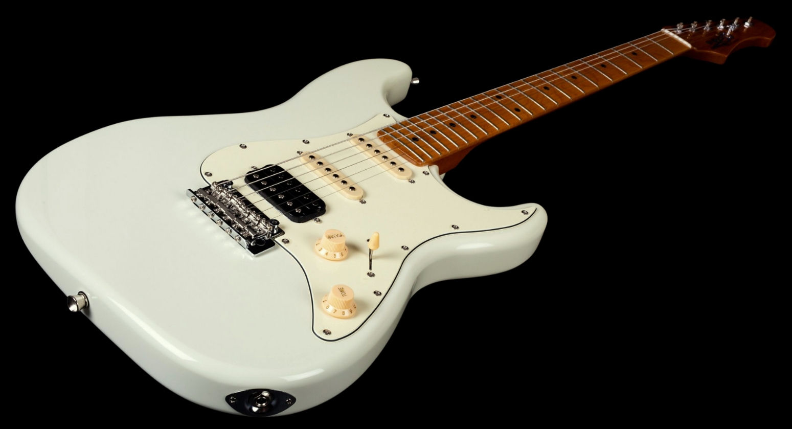 Jet Guitars Js400 Ow Lh Gaucher Hss Trem Mn - White - Elektrische gitaar in Strat vorm - Variation 2