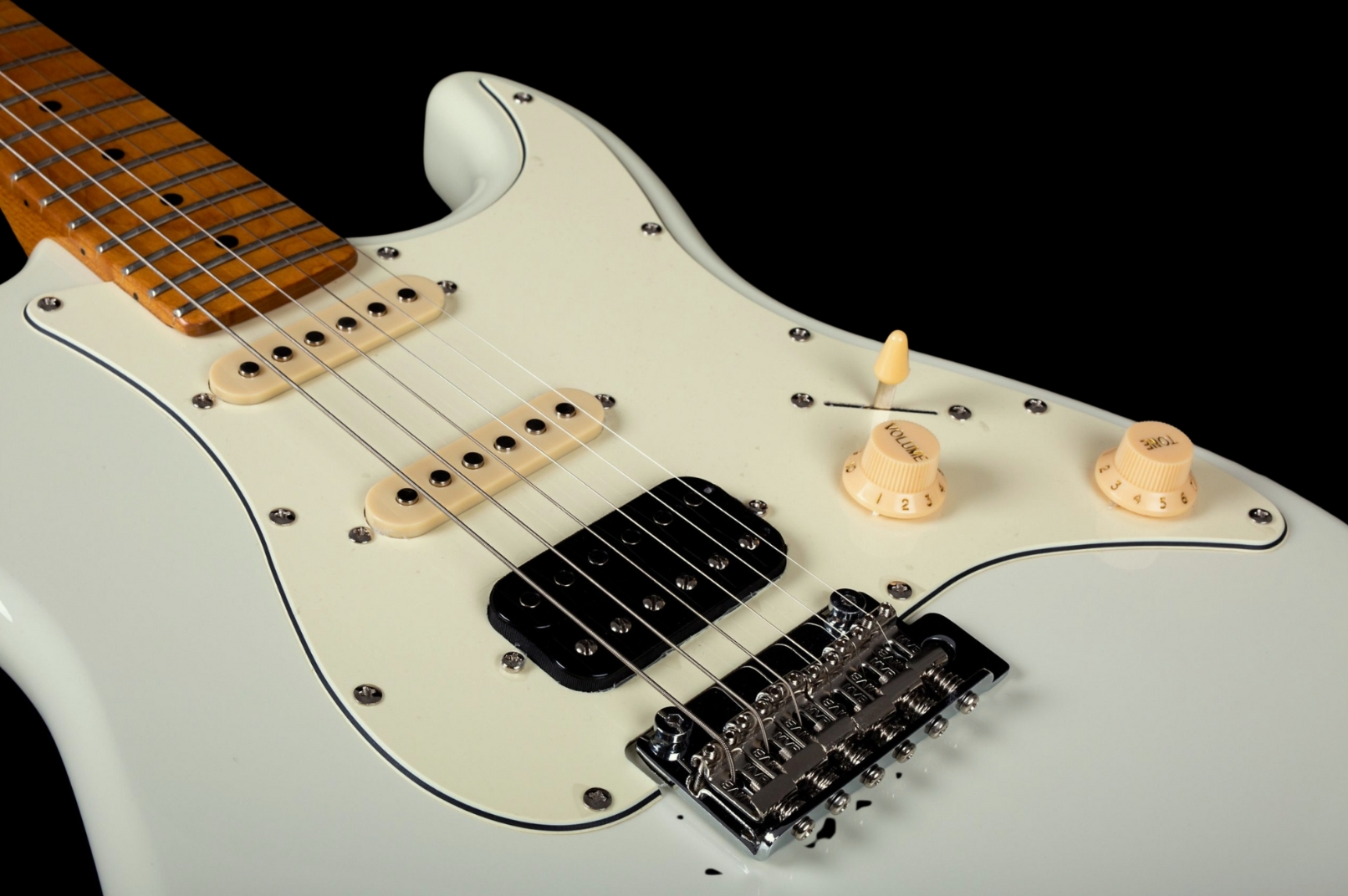 Jet Guitars Js400 Ow Lh Gaucher Hss Trem Mn - White - Elektrische gitaar in Strat vorm - Variation 3