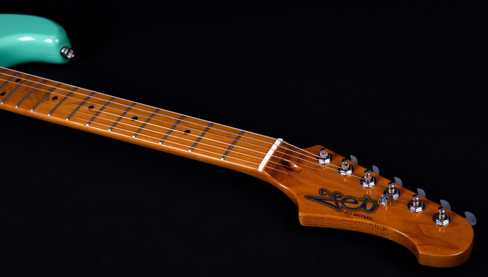 Jet Guitars Js400 Sg Hss Trem Mn - Sea Foam Green - Elektrische gitaar in Strat vorm - Variation 4