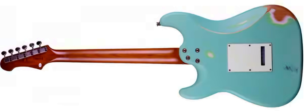 Jet Guitars Js400 Sg Rlc Hss Trem Mn - Sea Foam Green Relic - Elektrische gitaar in Strat vorm - Variation 1