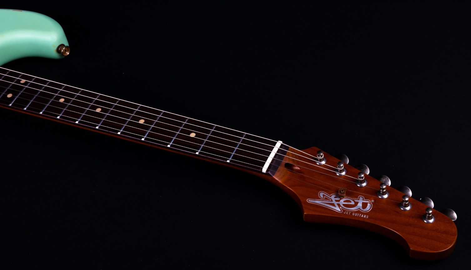 Jet Guitars Js400 Sg Rlc Hss Trem Mn - Sea Foam Green Relic - Elektrische gitaar in Strat vorm - Variation 5