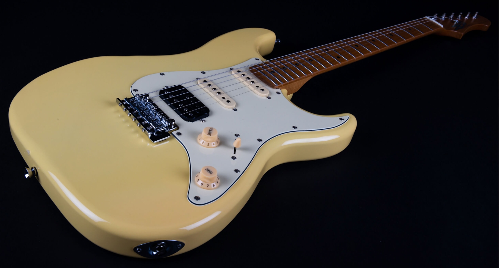 Jet Guitars Js400 Vyw Hss Trem Mn - Vintage Yellow - Elektrische gitaar in Strat vorm - Variation 2