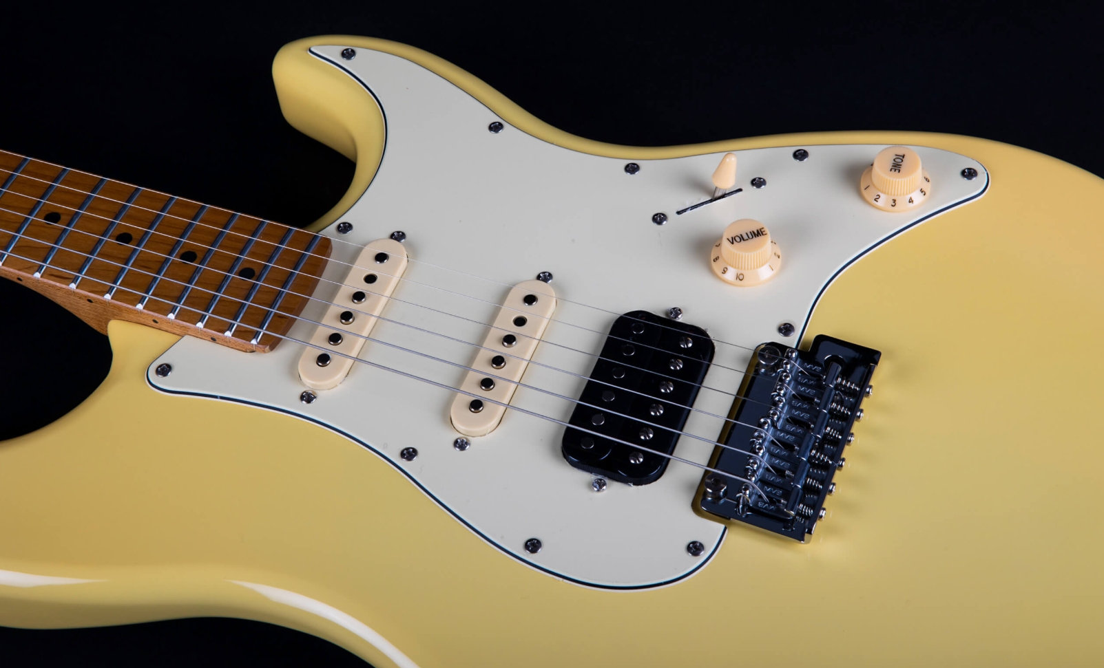 Jet Guitars Js400 Vyw Hss Trem Mn - Vintage Yellow - Elektrische gitaar in Strat vorm - Variation 3