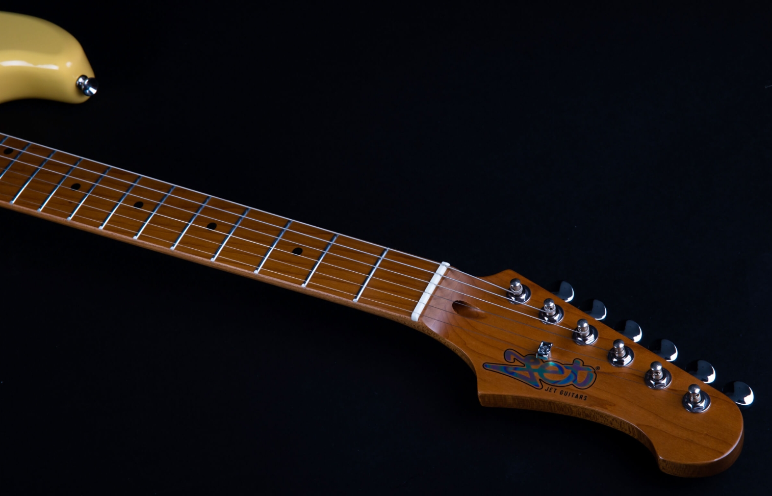 Jet Guitars Js400 Vyw Hss Trem Mn - Vintage Yellow - Elektrische gitaar in Strat vorm - Variation 4