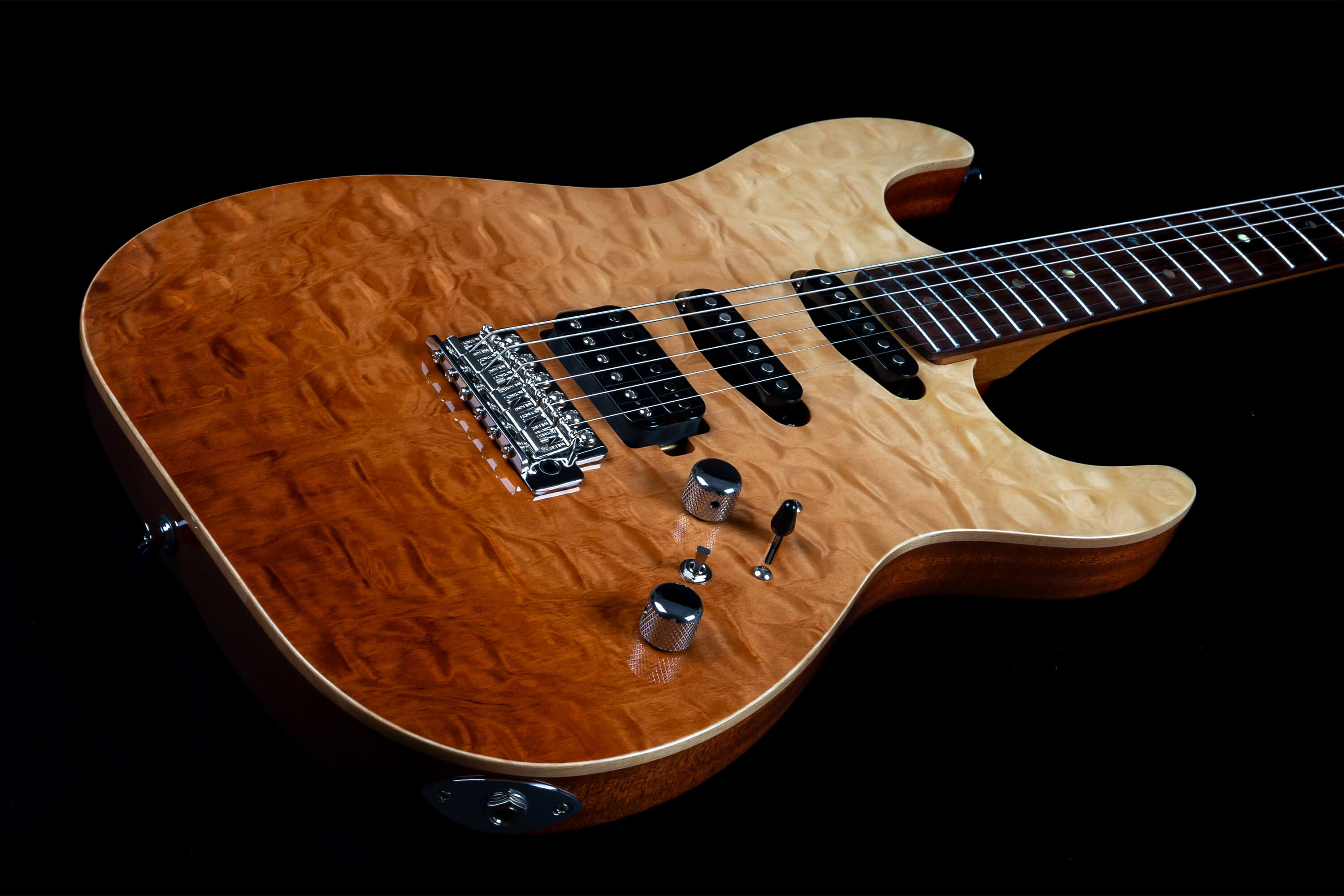 Jet Guitars Js45 Elite Hss Trem Rw - Fireburst Flame - Elektrische gitaar in Str-vorm - Variation 2