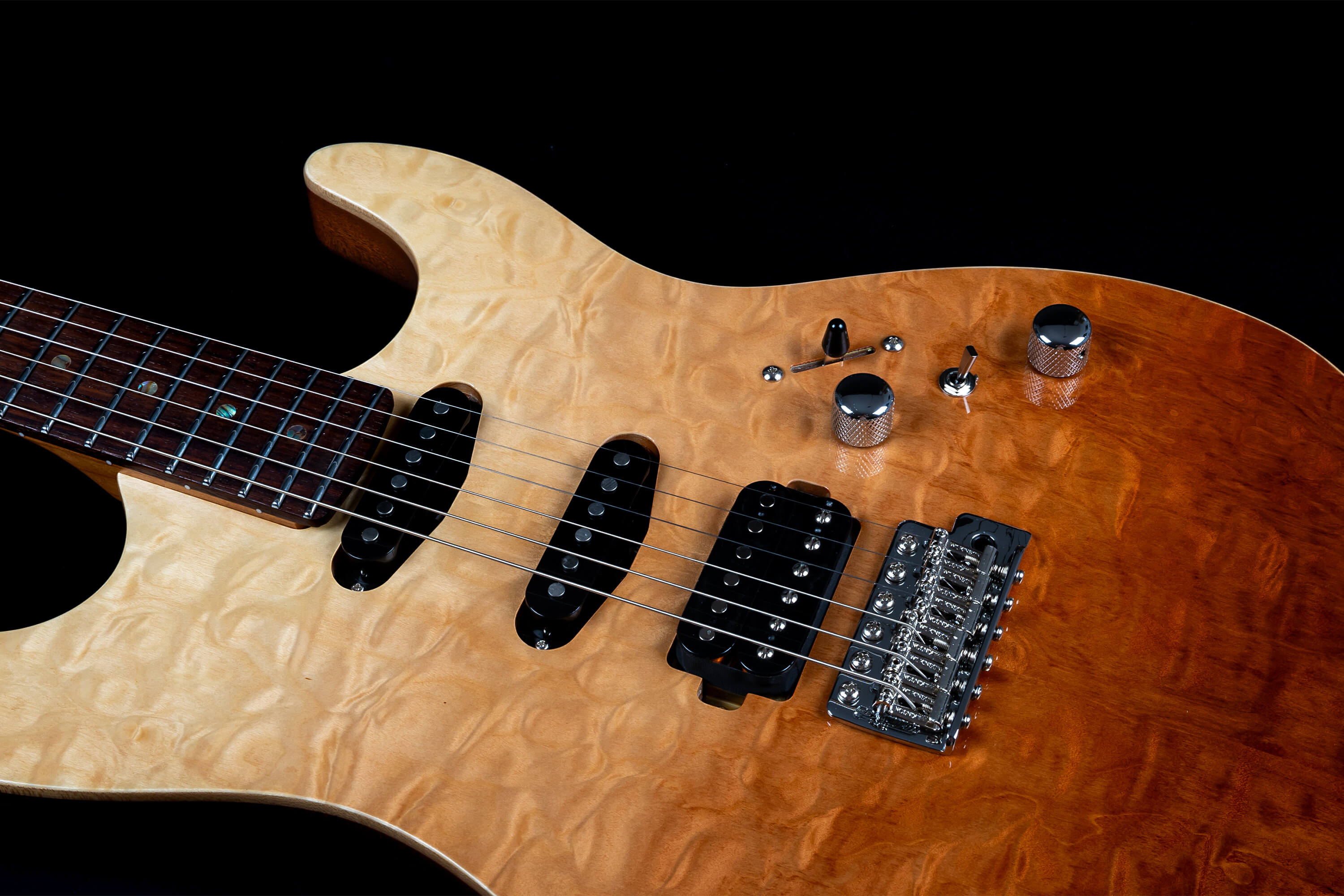 Jet Guitars Js45 Elite Hss Trem Rw - Fireburst Flame - Elektrische gitaar in Str-vorm - Variation 3