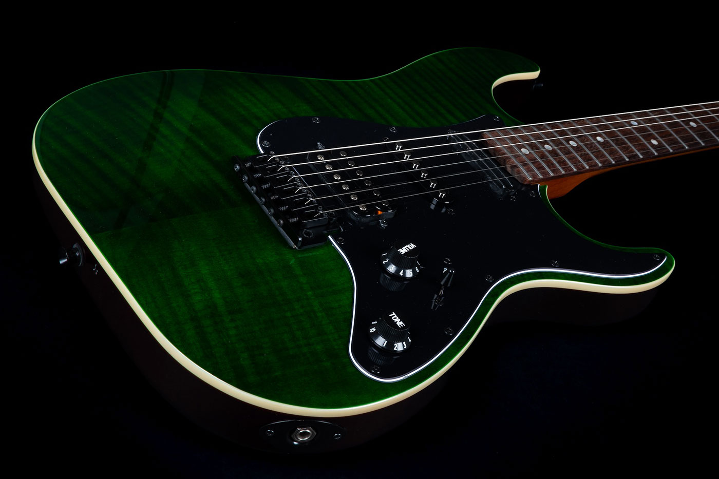 Jet Guitars Js450 Tgr Hss Trem Rw - Transparent Green - Elektrische gitaar in Str-vorm - Variation 3