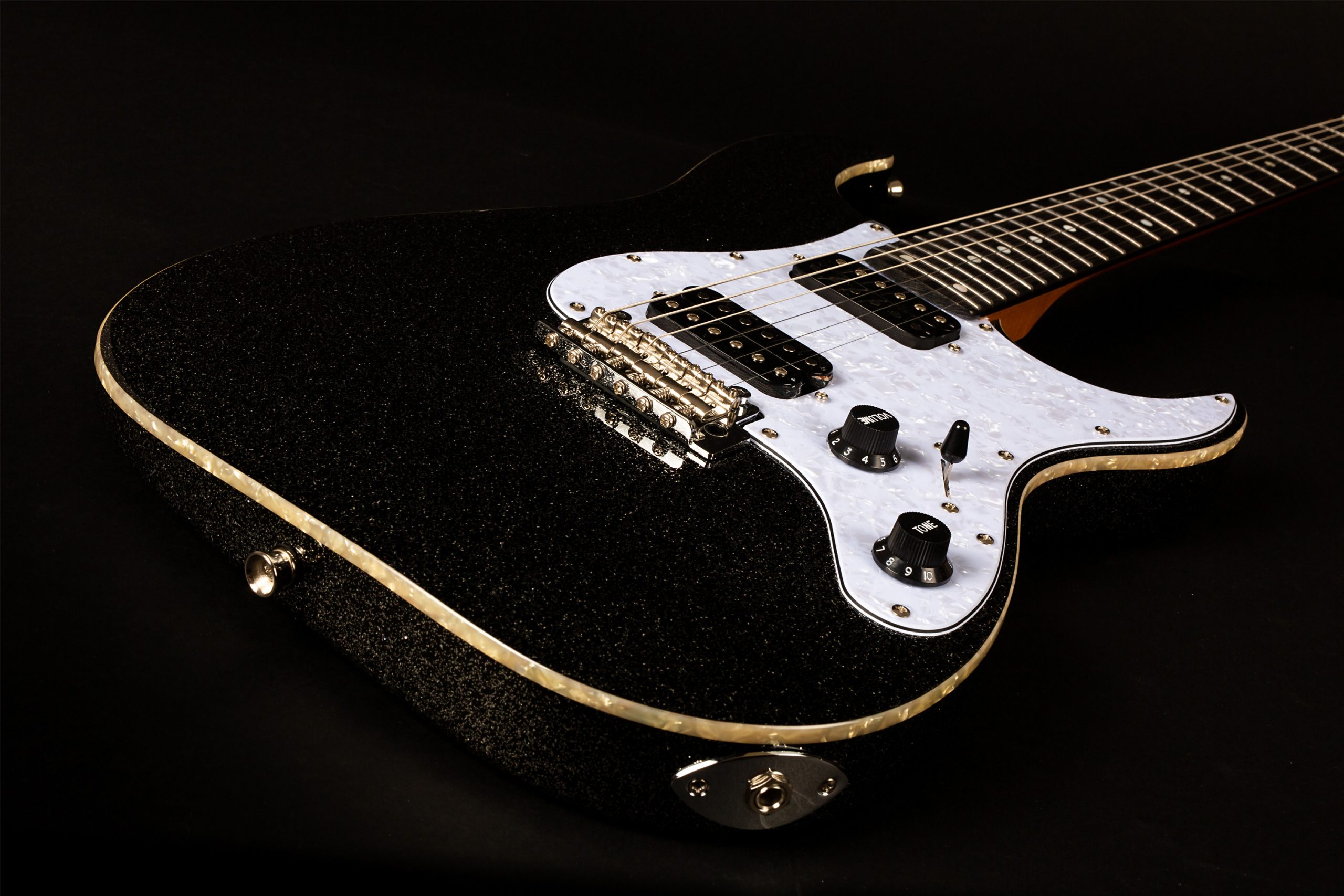 Jet Guitars Js500 Bls 2h Trem Eb - Black Sparkle - Elektrische gitaar in Str-vorm - Variation 2