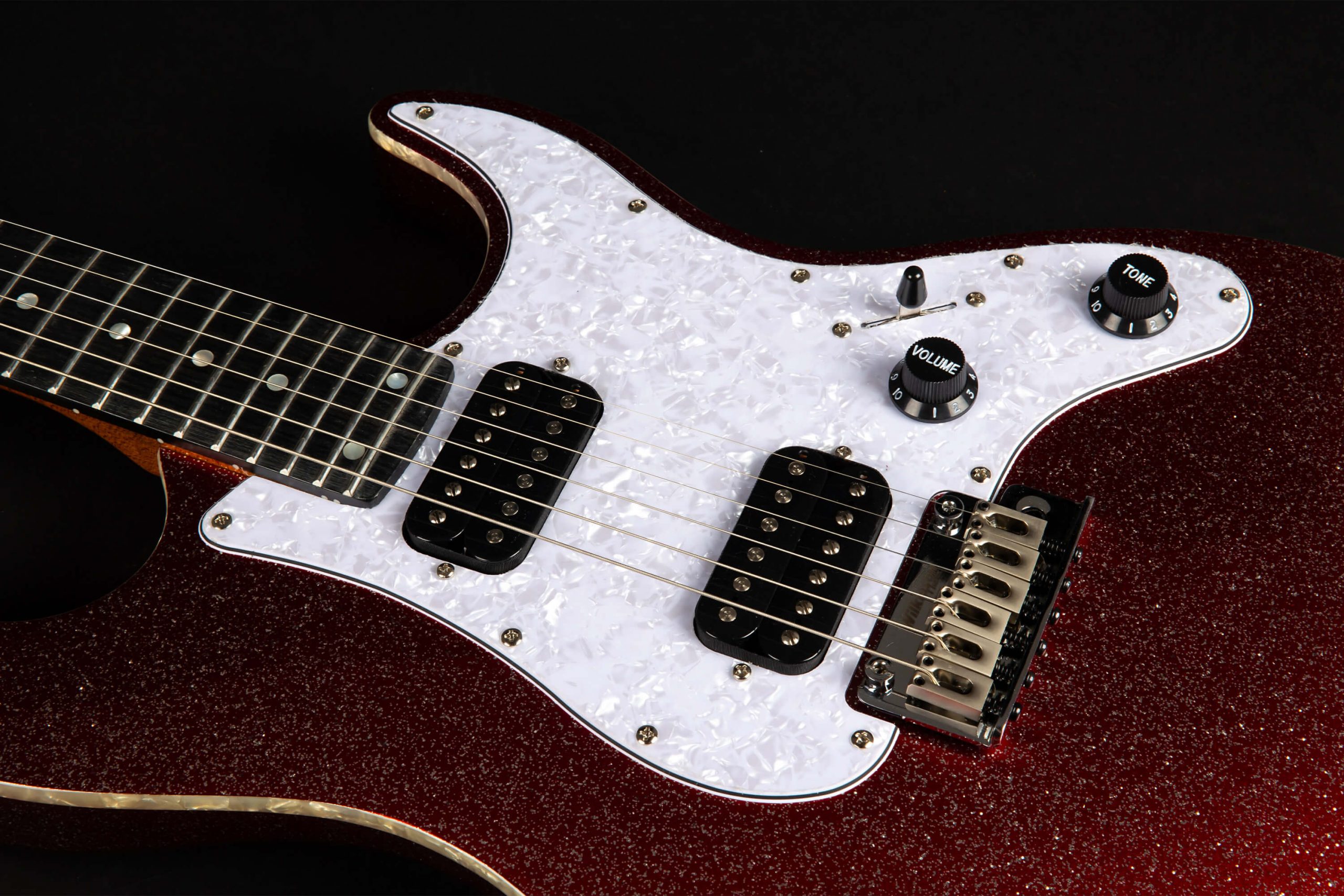 Jet Guitars Js500 Rds 2h Trem Eb - Red Sparkle - Elektrische gitaar in Str-vorm - Variation 3