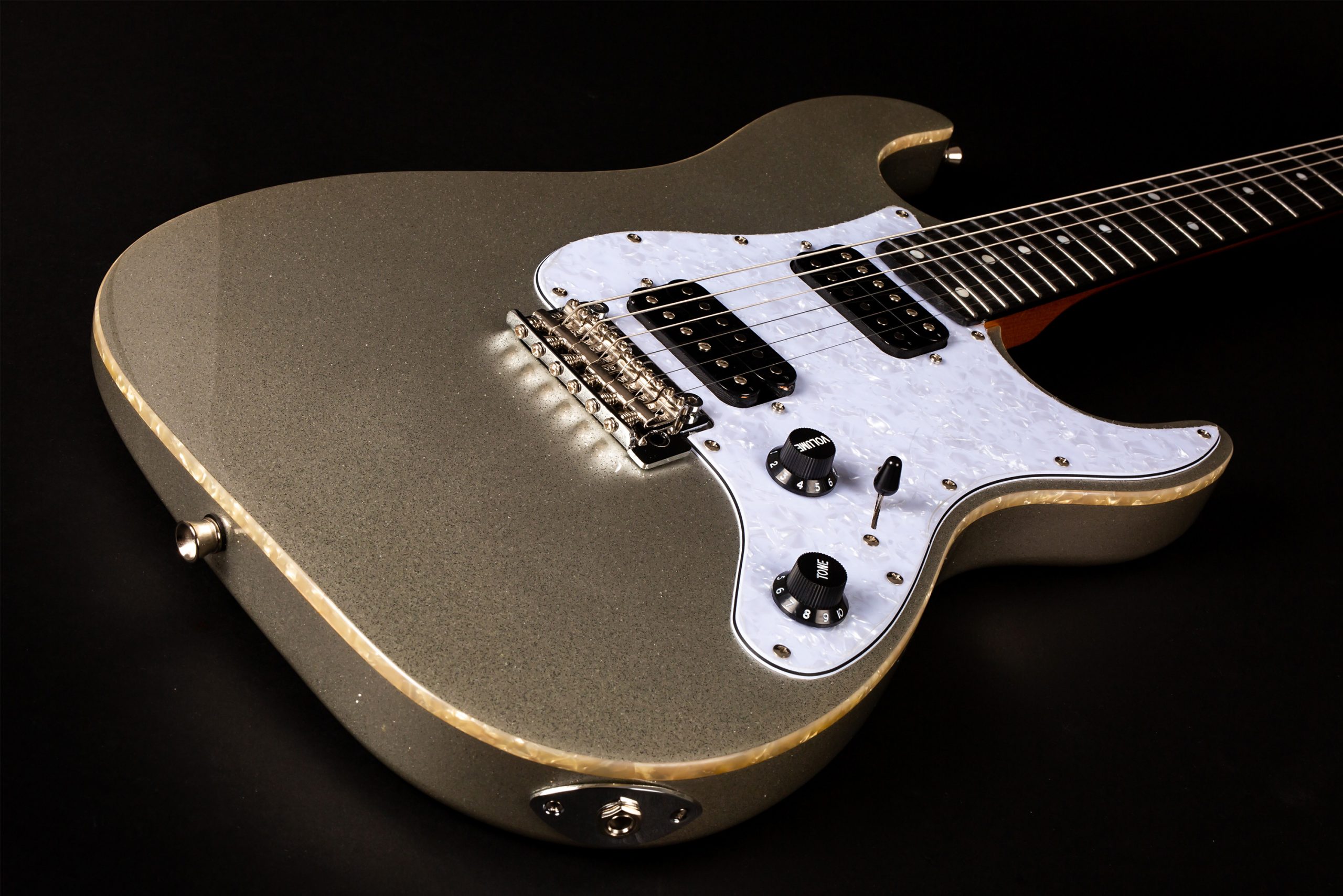 Jet Guitars Js500 Sls 2h Trem Eb - Silver Sparkle - Elektrische gitaar in Str-vorm - Variation 3