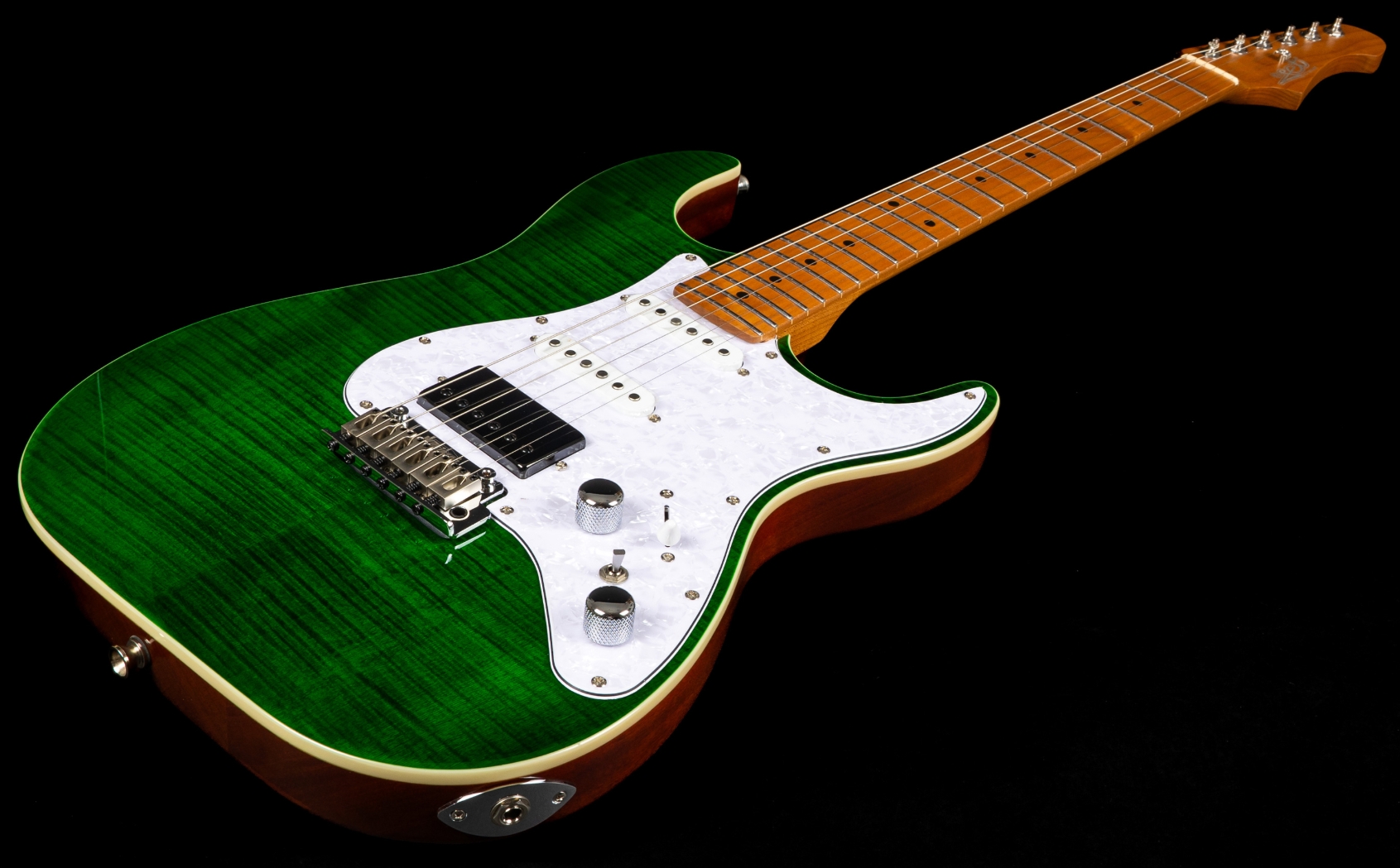 Jet Guitars Js600 Tgr Trem Hss Mn - Transparent Green - Elektrische gitaar in Strat vorm - Variation 2