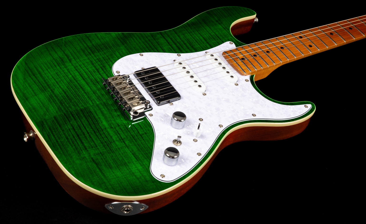 Jet Guitars Js600 Tgr Trem Hss Mn - Transparent Green - Elektrische gitaar in Strat vorm - Variation 3