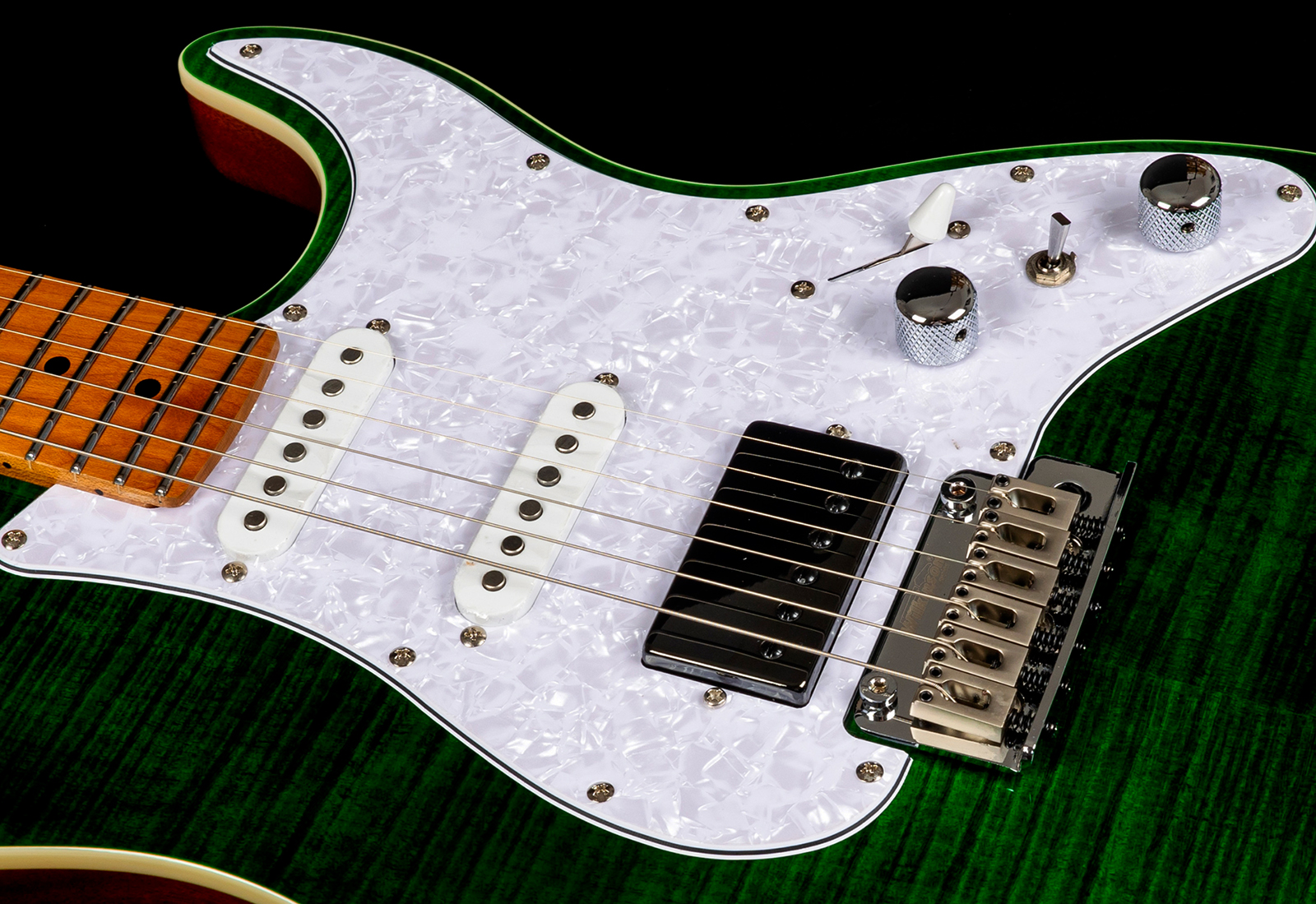 Jet Guitars Js600 Tgr Trem Hss Mn - Transparent Green - Elektrische gitaar in Strat vorm - Variation 4