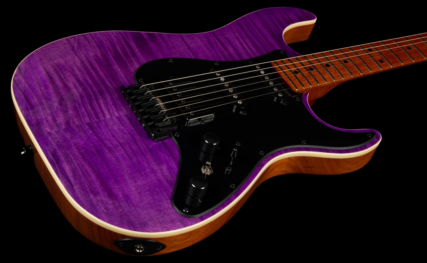 Jet Guitars Js600 Tpp Trem Hss Mn - Transparent Purple - Elektrische gitaar in Strat vorm - Variation 3