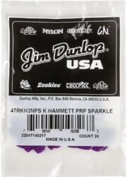 Plectrum Jim dunlop Kirk Hammet Jazz III Pick Purple Sparkle 24-set