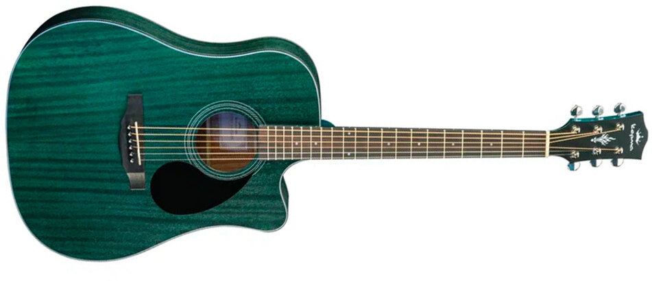 Kepma Edce-k10 Plytone Dreadnought Tout Acajou Rw - Blue Matte - Volksgitaar - Main picture