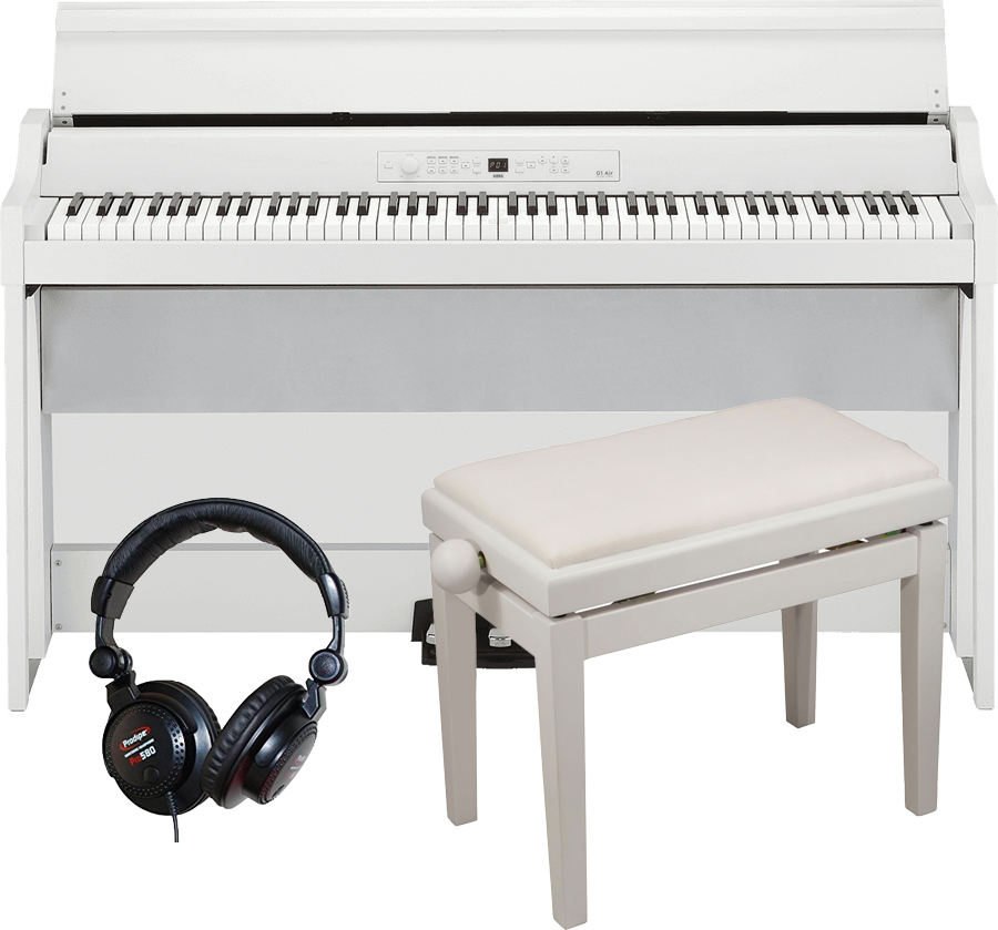 Korg G1b Air Wh +  X-tone Xb6162 Blanche + Casque Pro580 - Digitale piano met meubel - Main picture