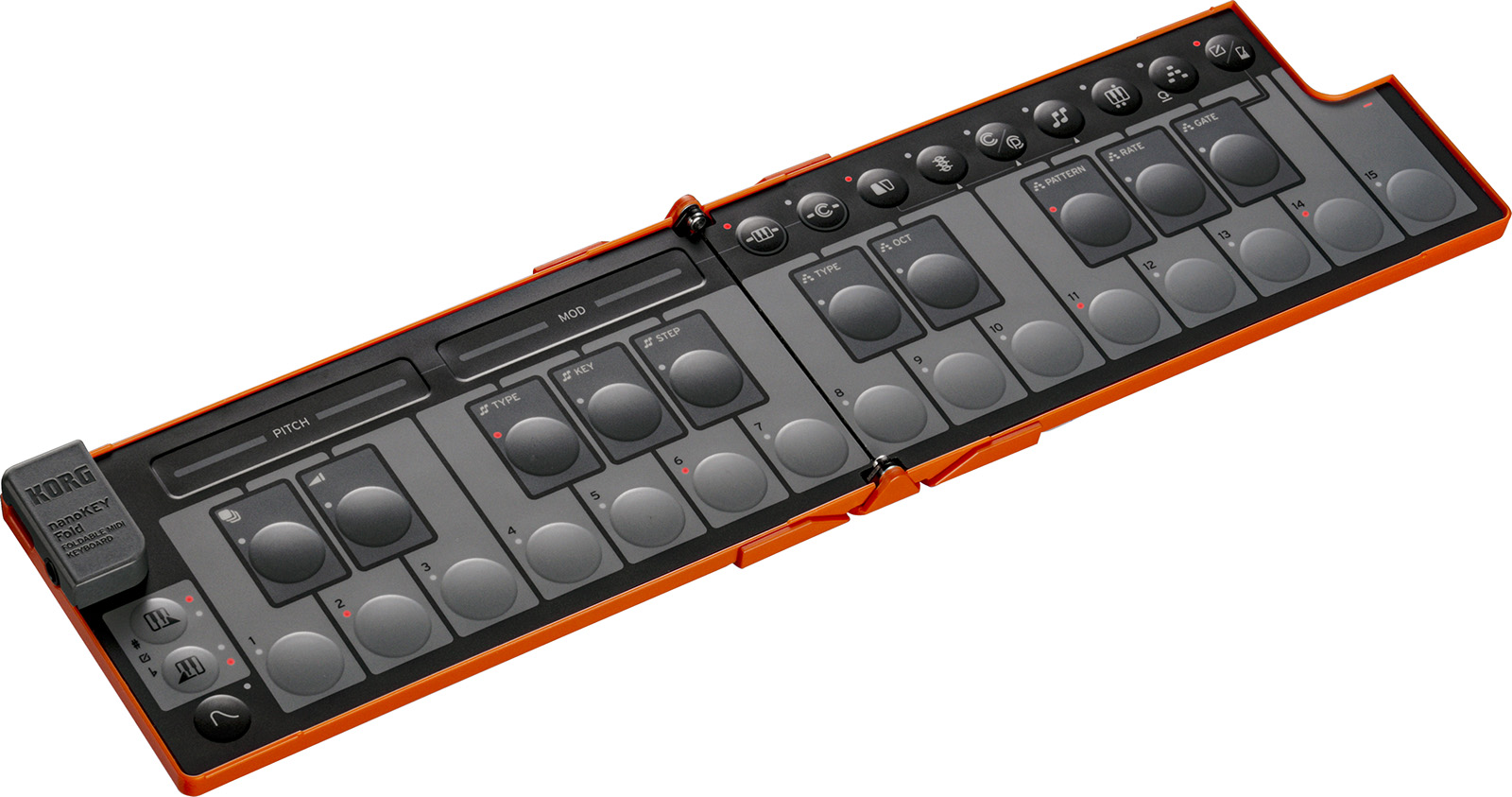 Korg Nanokey Fold Clavier Maitre Pliable - Lava Orange - Midi Controller - Variation 4