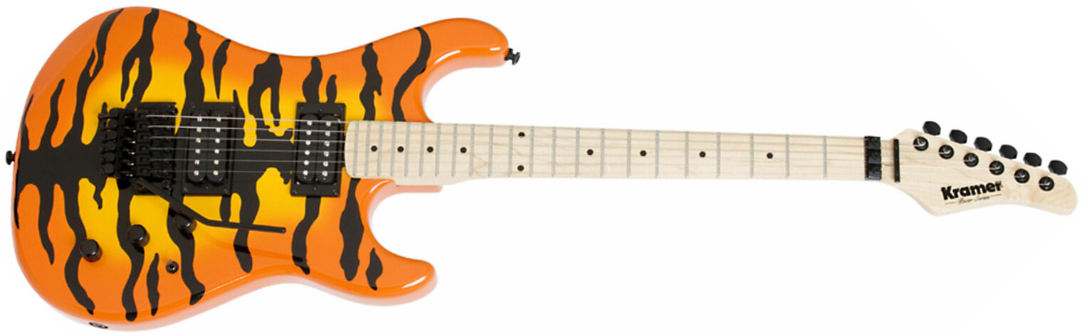 Kramer Pacer Vintage 2h Seymour Duncan  Fr Mn - Orange Burst Tiger - Elektrische gitaar in Str-vorm - Main picture