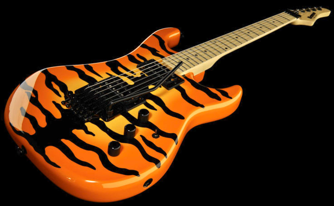 Kramer Pacer Vintage 2h Seymour Duncan  Fr Mn - Orange Burst Tiger - Elektrische gitaar in Str-vorm - Variation 1