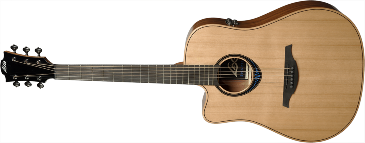 Lag Bluewave 2 Dreadnought Gaucher Cutawaysmart Guitar - Naturel - Elektro-akoestische gitaar - Main picture