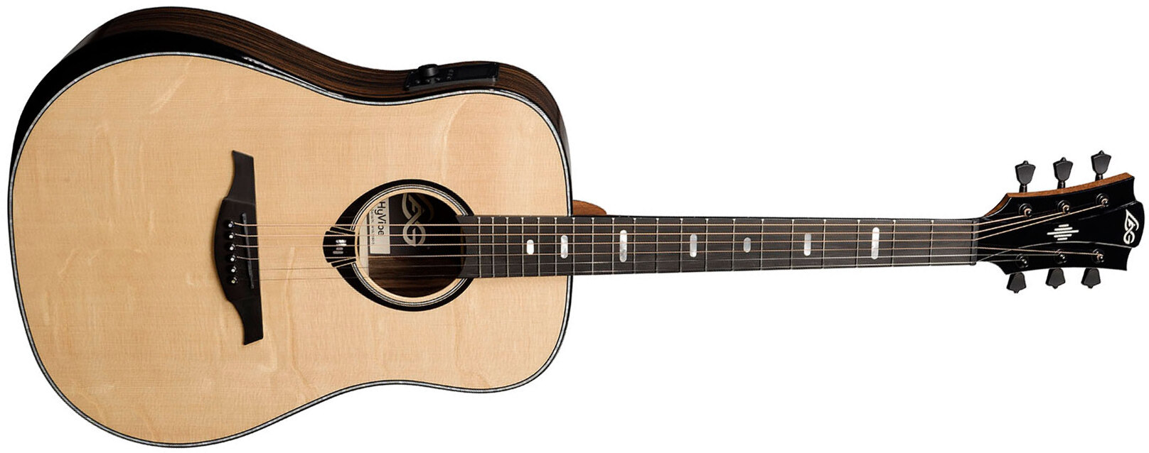 Lag Hv50de Hyvibe H2 Dreadnought Epicea Bokote Bkbr - Natural - Folk gitaar - Main picture