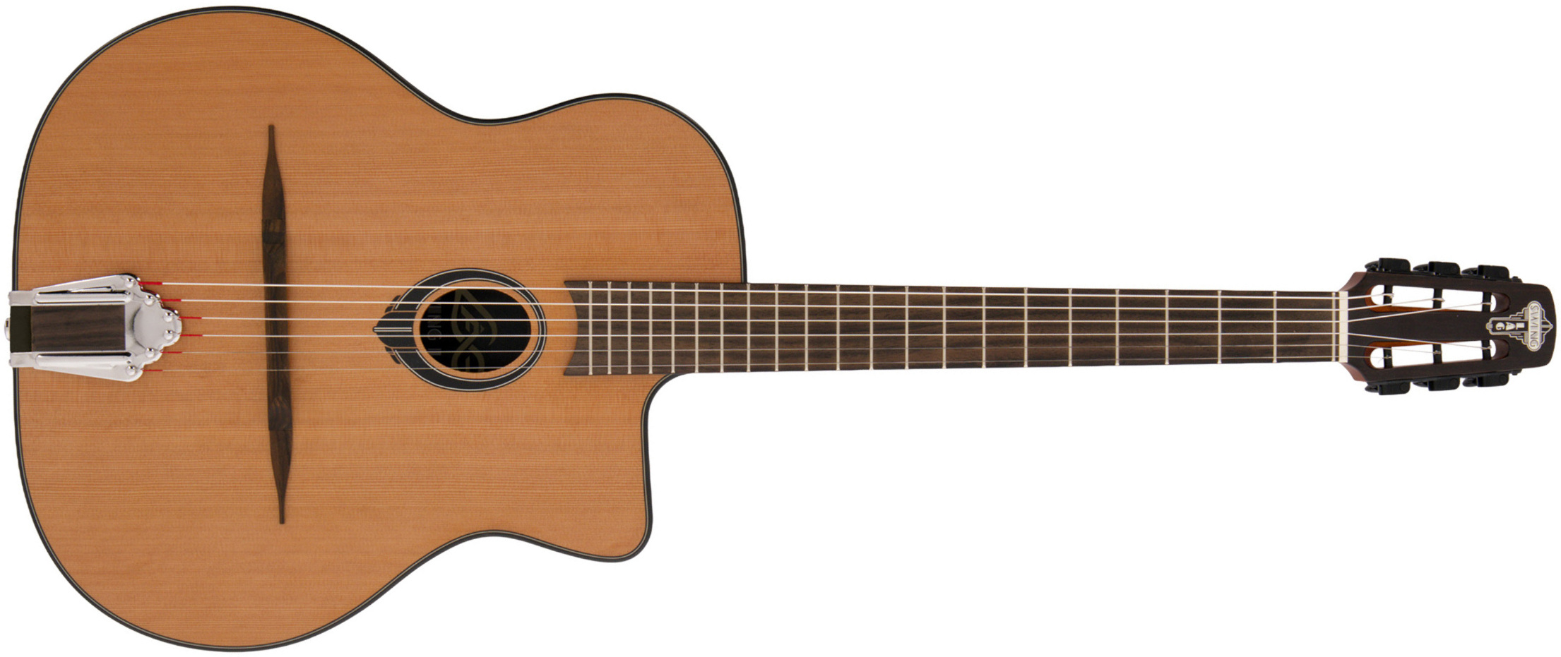 Lag Sl100 Solid Red Cedar + Housse - Natural - Gipsy gitaar - Main picture