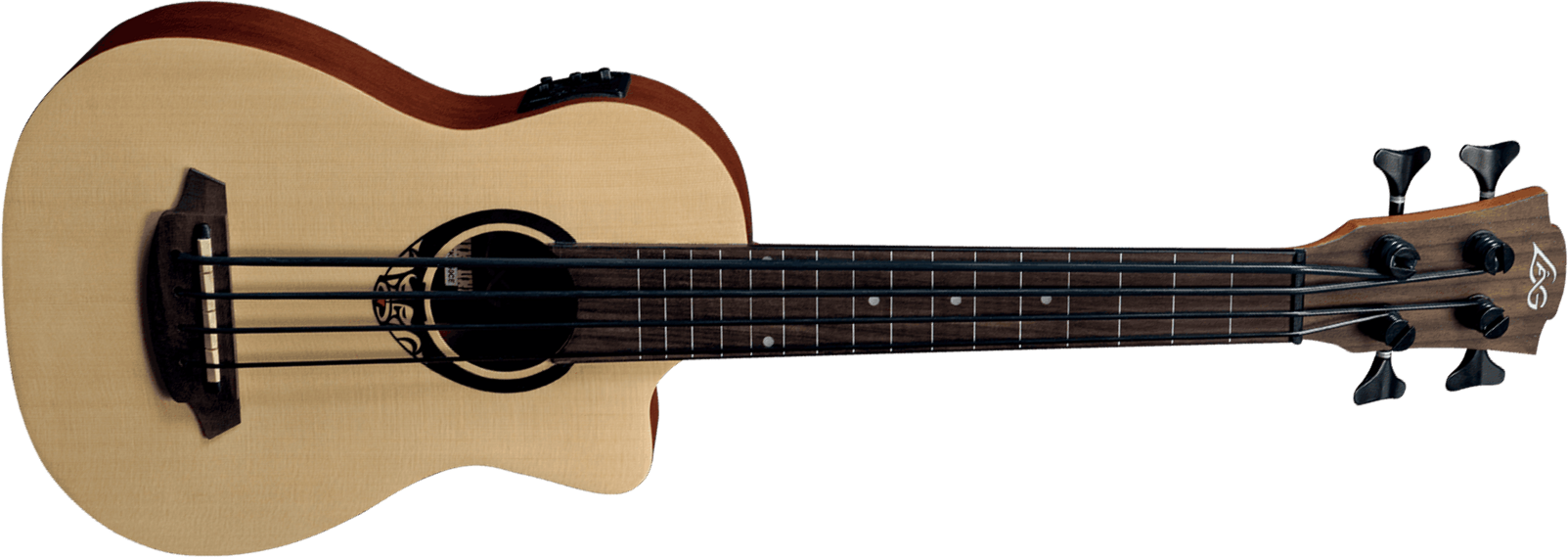 Lag Tkb150fce Mini Bass Fretless Tiki Cw Epicea Acajou +housse - Natural - Akoestische bas - Main picture