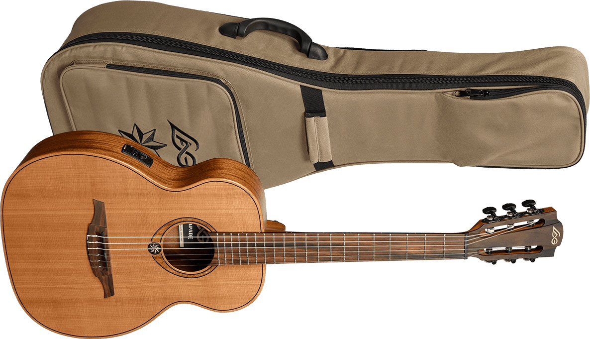 Lag Escapade Rce Nylon Travel Shsc Cedre Khaya Brbw +housse - Natural Satin - Klassieke gitaar 4/4 - Variation 7