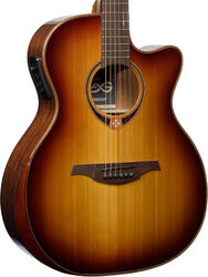 Elektro-akoestische gitaar Lag Tramontane T118ABCE - Brown sunburst