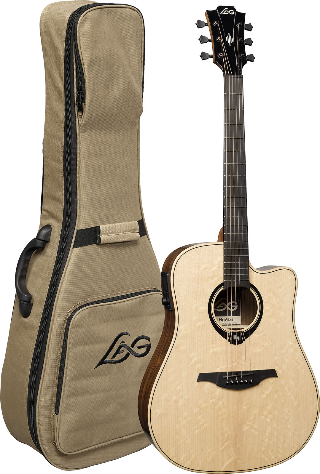 Lag Hv30dce Hyvibe H2 Dreadnought Epicea Bokote Bkbr - Natural - Folk gitaar - Variation 5