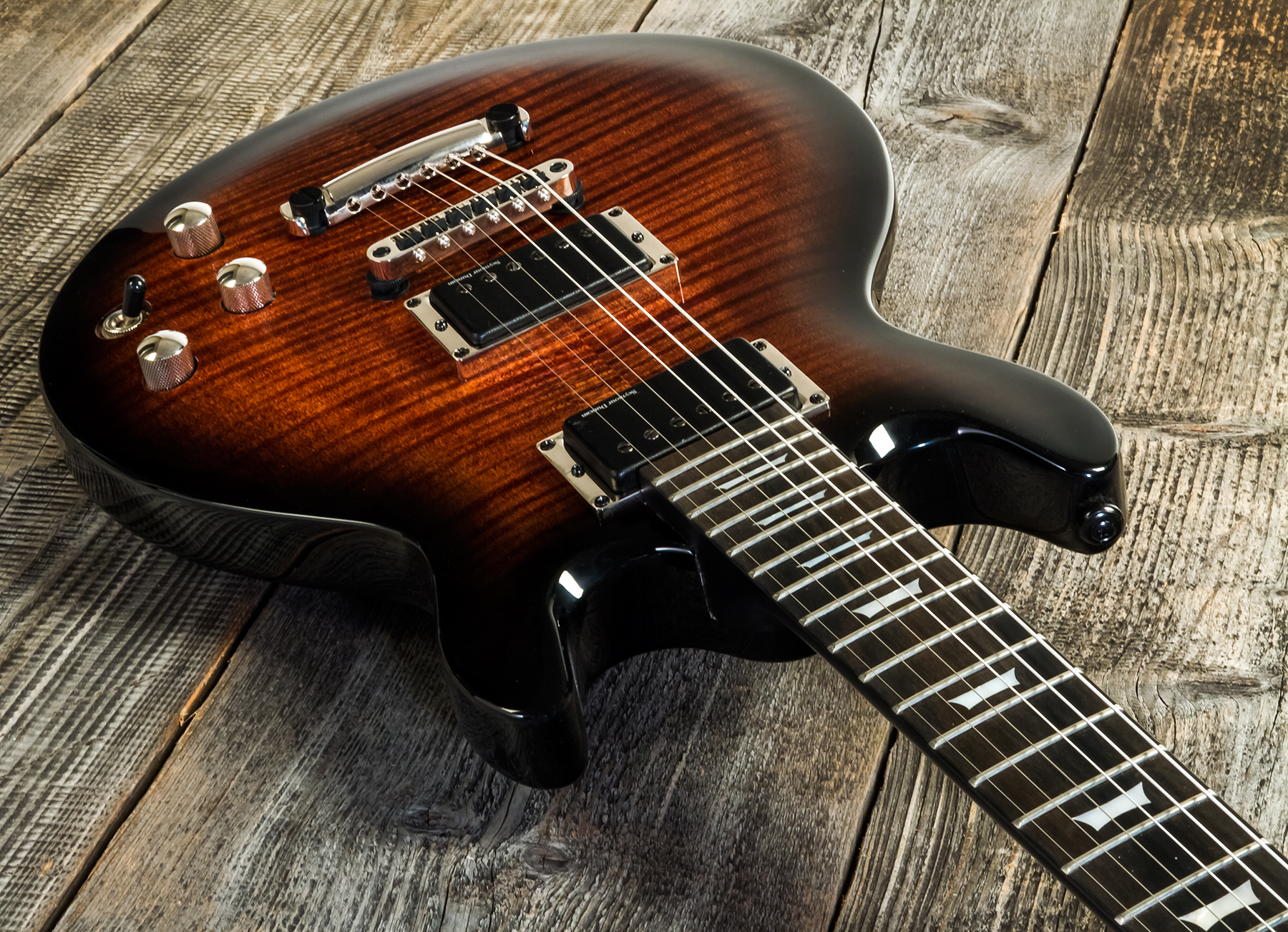 Lag Roxane R500 2h Seymour Duncan Ht Bw - Black Shadow - Guitarra eléctrica de doble corte. - Variation 2