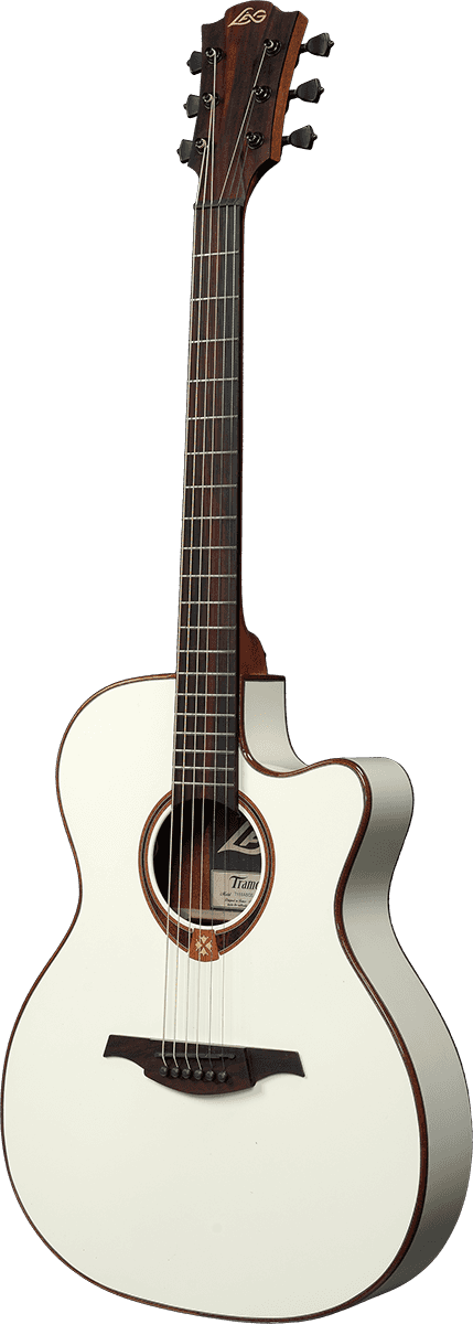 Lag T118asce Tramontane Auditorium Thinline Cw Cedre Khaya Bro - Ivory - Elektro-akoestische gitaar - Variation 1