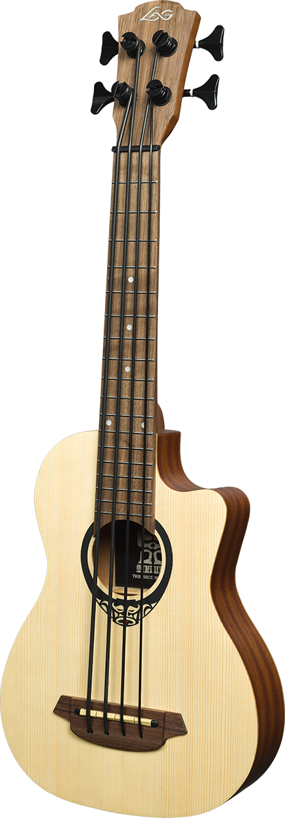 Lag Tkb150ce Mini Bass Tiki Cw Epicea Acajou +housse - Natural - Akoestische bas - Variation 1