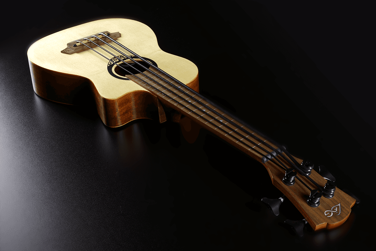 Lag Tkb150fce Mini Bass Fretless Tiki Cw Epicea Acajou +housse - Natural - Akoestische bas - Variation 3