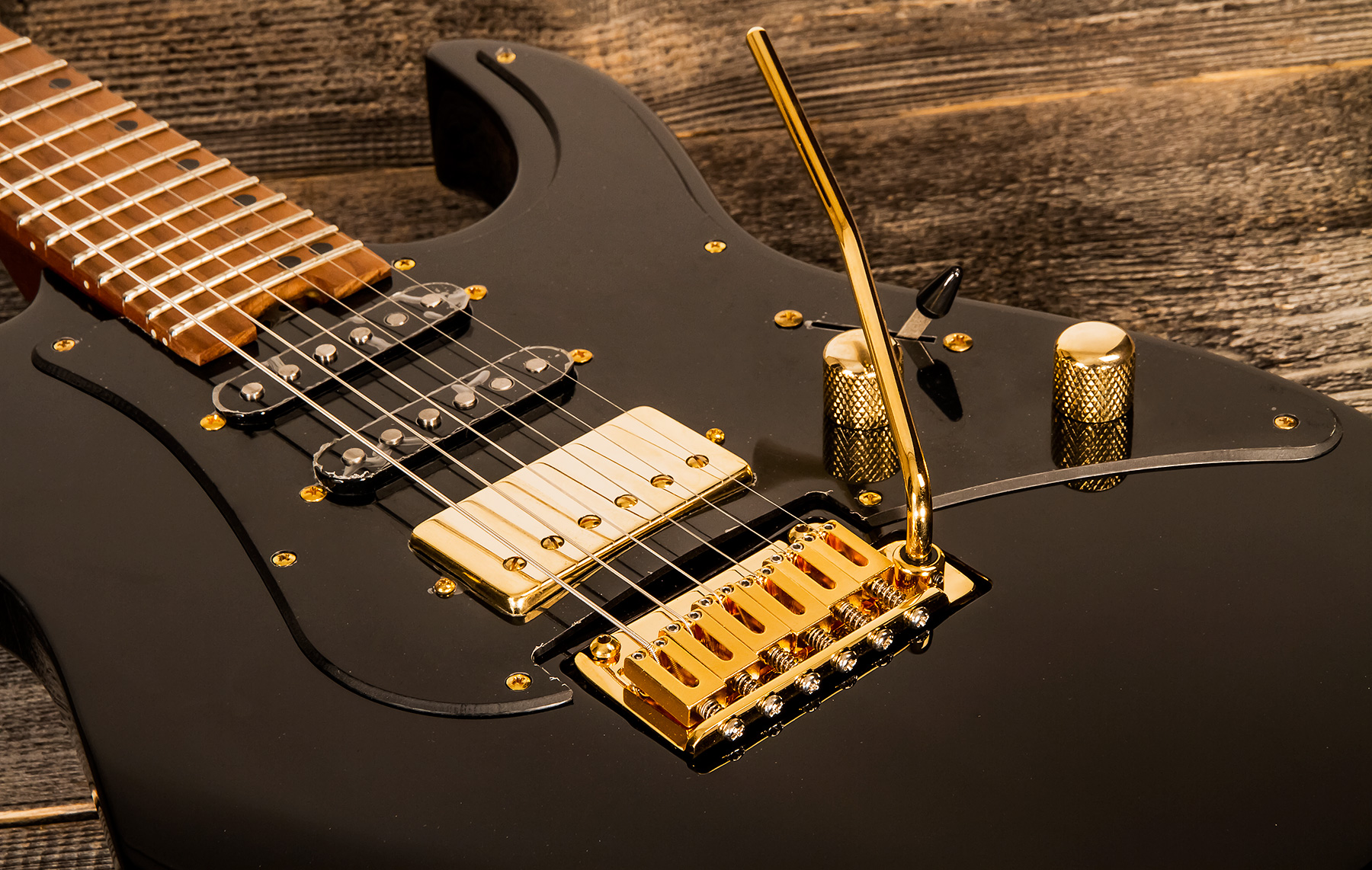 Legator Os6 Opus Hss Trem Mn - Black - Metalen elektrische gitaar - Variation 4