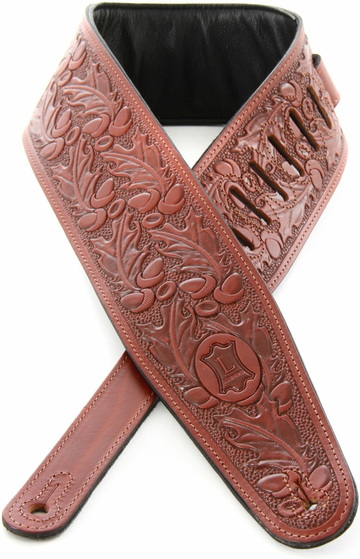 Levy's Classic Tooled Leather Pm44t01 3inc Regular Walnut - Gitaarriem - Main picture