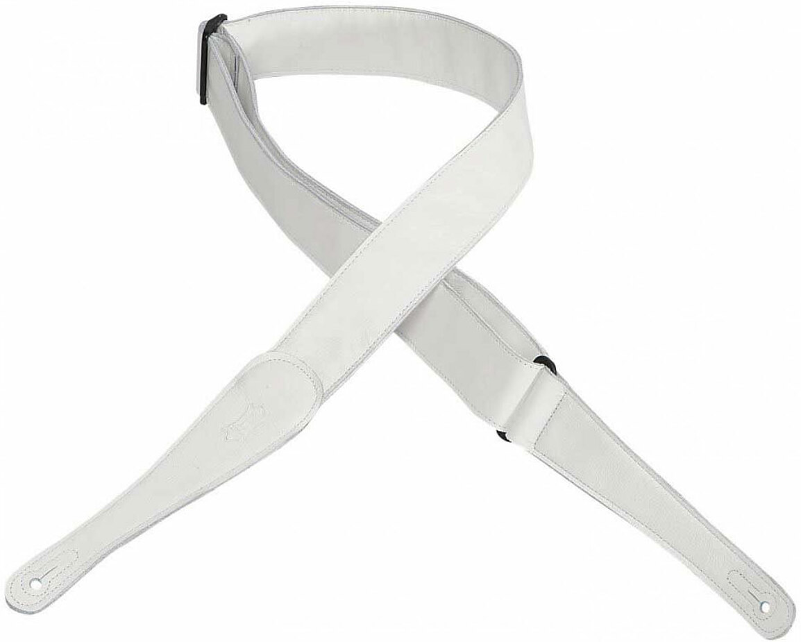 Levy's M7gg-wht Garment Leather Guitar Strap 2inc Cuir White - Gitaarriem - Main picture