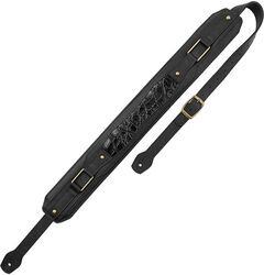 Gitaarriem Levy's Apex - Crazy horse leather, alligator design, 7,6 cm - Black
