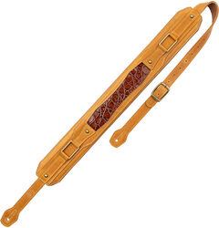 Gitaarriem Levy's Apex - Crazy horse leather, alligator design, 7,6 cm - Tan