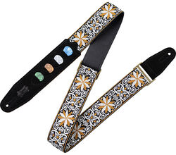 Gitaarriem Levy's 5 cm jacquard guitar strap with 4 pick holder - Design 13